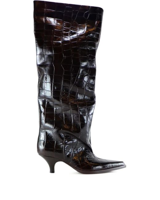 Notabene Black 60Mm Yolanda Crocodile-Effect Boots