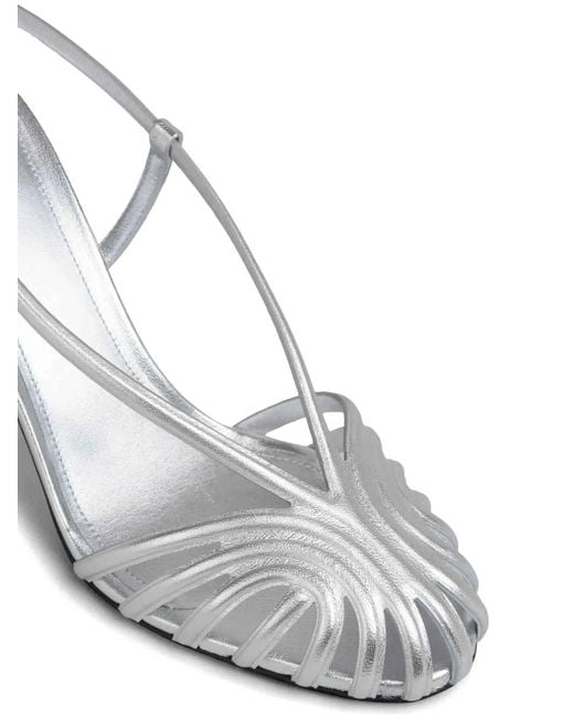 ALEVI White Strappy Heeled Pumps