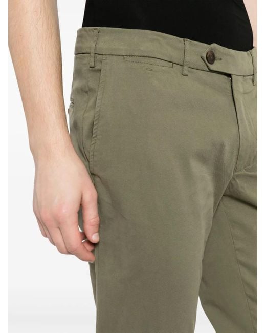 Canali Green Mid-Rise Straight-Leg Chino Trousers for men