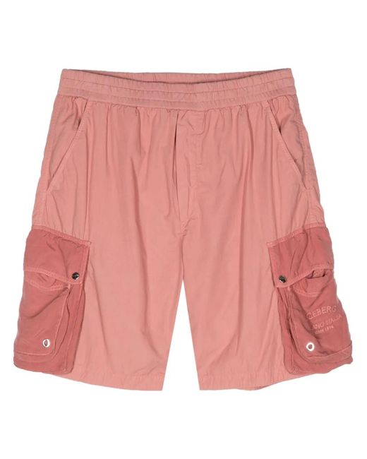 Iceberg Embroidered-Logo Cargo Shorts for men