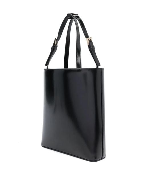 Prada Black Triangle Logo-Plaque Bucket Bag