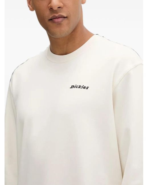 Dickies White Logo-Embroidered Crew-Neck Sweatshirt for men