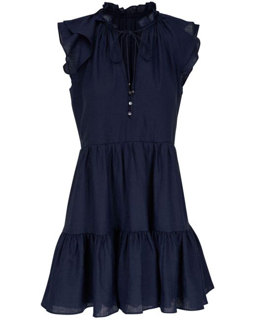 Veronica Beard Mini-jurk Met Ruches in het Blue