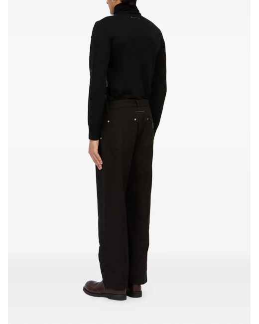 MM6 by Maison Margiela Black Jeans With Multi-Pocket Design And Rivets for men