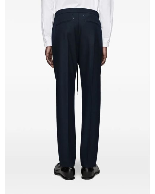 Maison Margiela Blue Virgin Wool Straight-Leg Trousers for men