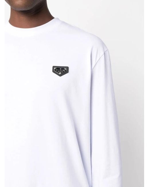 Philipp Plein White Logo-Print T-Shirt for men