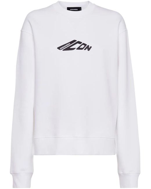 DSquared² White Icon Cotton Sweatshirt