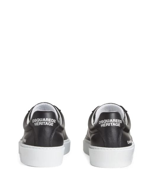 DSquared² Black Leather Sneakers for men