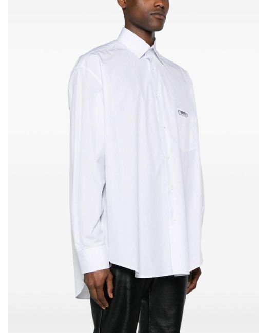 Vetements White Striped Cotton Shirt