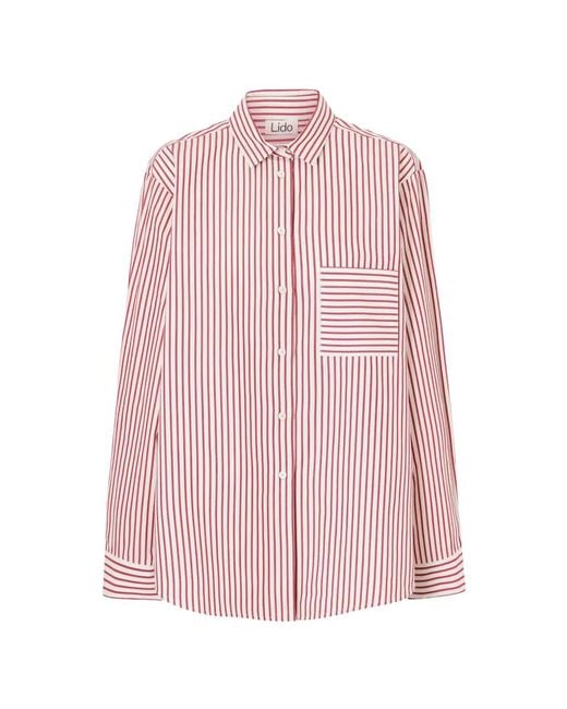 Lido Pink Striped Oversized Shirt