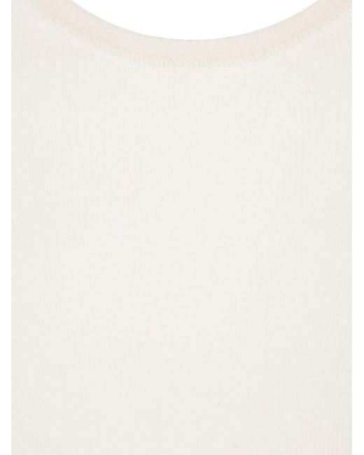 Bottega Veneta White Trägershirt mit U-Ausschnitt