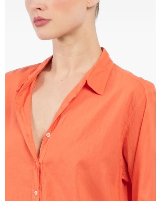 Xirena Orange Chemise Boutonnée À Manches Longues
