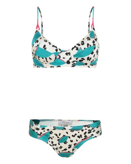 Set Bikini Con Stampa Grafica di Brigitte Bardot in Blue