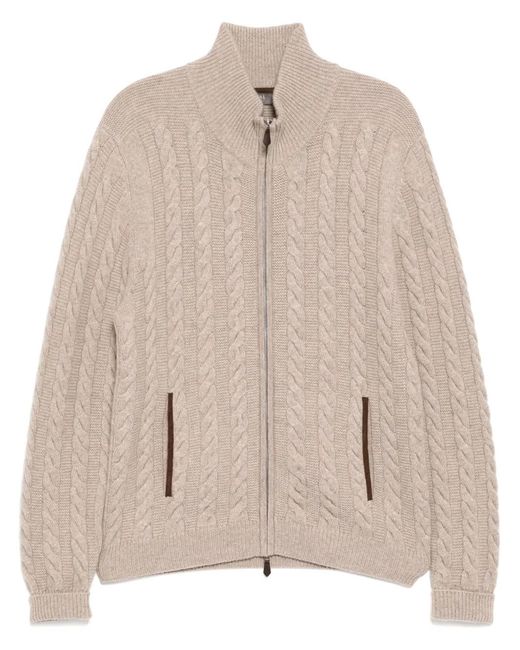 N.Peal Cashmere Natural Richmond Cardigan for men