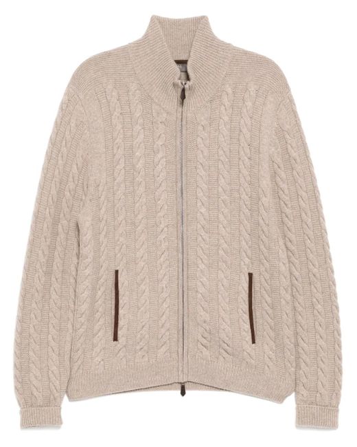 メンズ N.Peal Cashmere Richmond カーディガン Natural