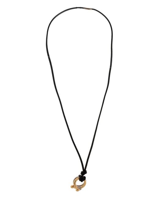Sportmax Black Dedalo Ring-Pendant Necklace