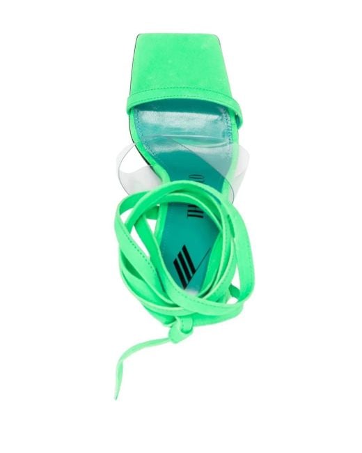 The Attico Green Isa Open-Toe Sandals