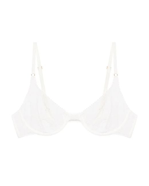 Kiki de Montparnasse White Crochet Demi Bra