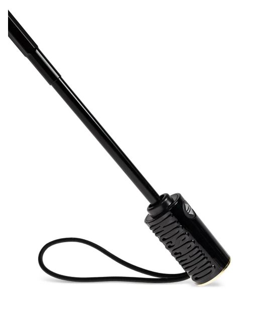Paraguas con ribete estampado Moschino de color Black
