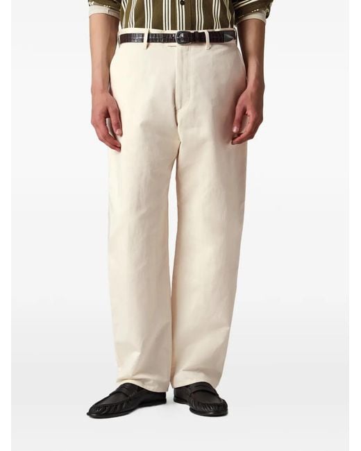 Paul Smith White Logo-Patch Trousers for men