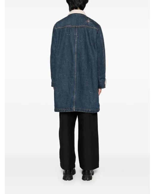 Undercover Blue Single-Breasted Coat for men