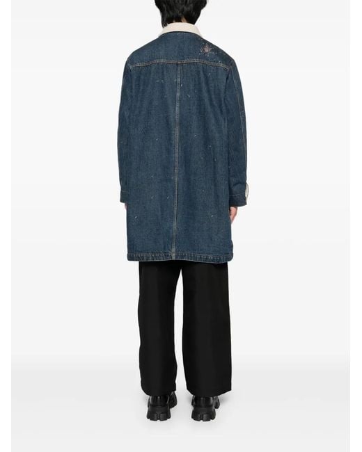 Undercover Blue Single-Breasted Coat for men