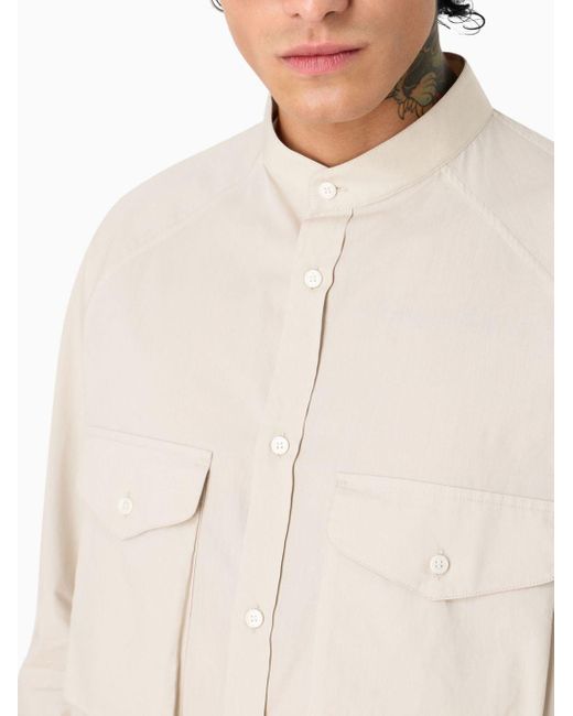 Emporio Armani Overhemd Met Opgestikte Zak in het White voor heren