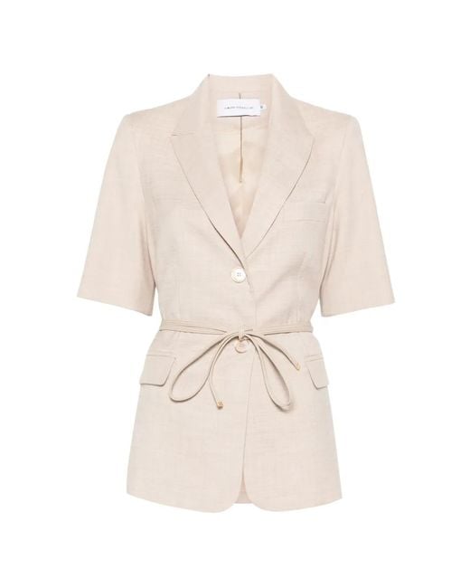 SIMONA CORSELLINI White Single-Breasted Blazer