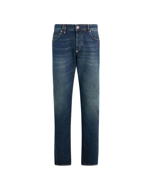 Philipp Plein Blue Super Straight Jeans for men