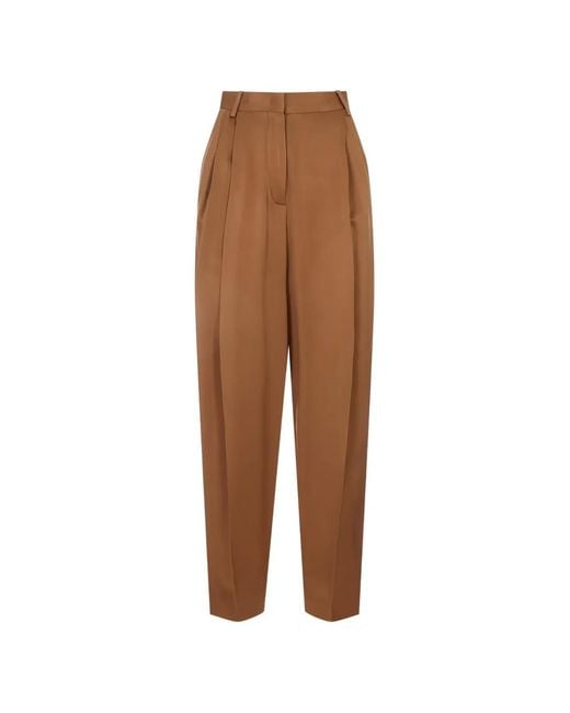 Fabiana Filippi Brown Pleated Tapered Trousers