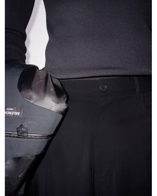Balenciaga Black Fluid Cotton Trousers for men