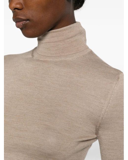 Maison Margiela Natural Long-Sleeve Roll-Neck Sweater