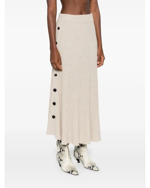 Bompard Natural Buttoned Maxi Skirt