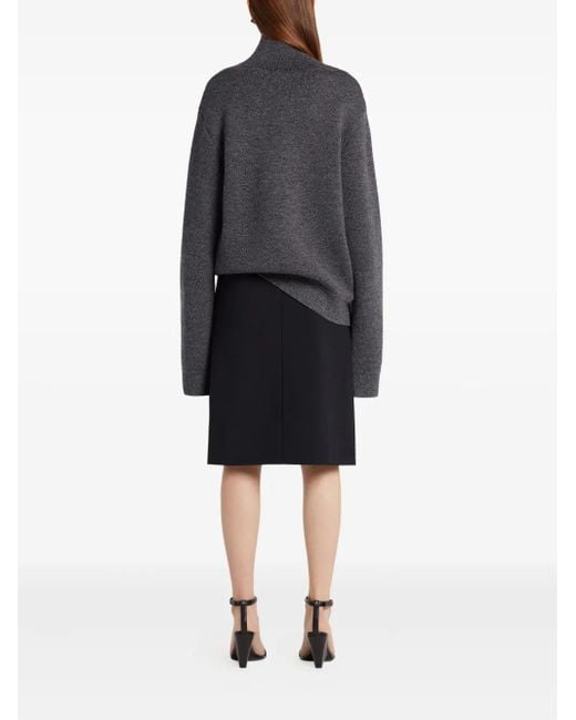 Courreges Gray High-Neck Sweater