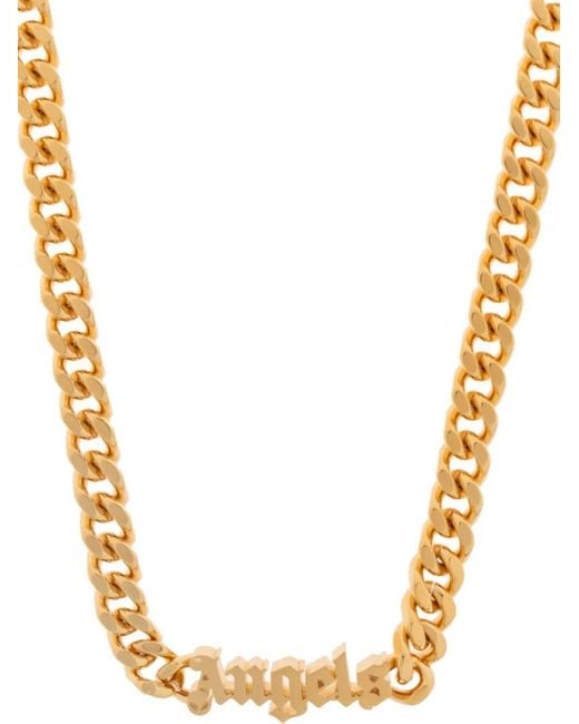 Palm Angels Metallic Logo Chain Necklace
