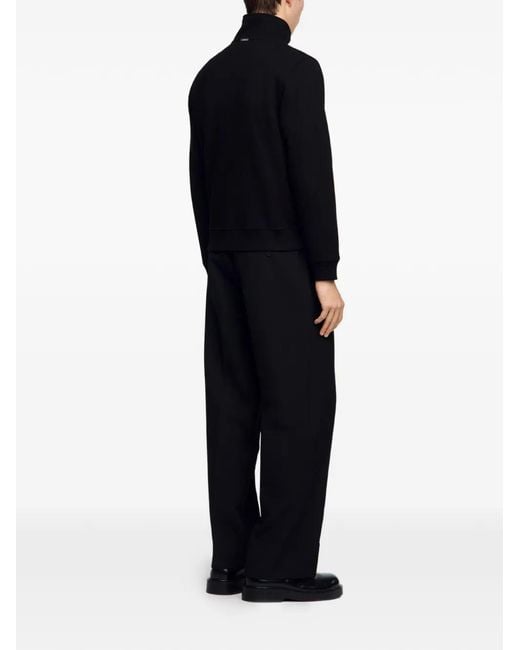 Sandro Black Cotton Sweatshirt for men