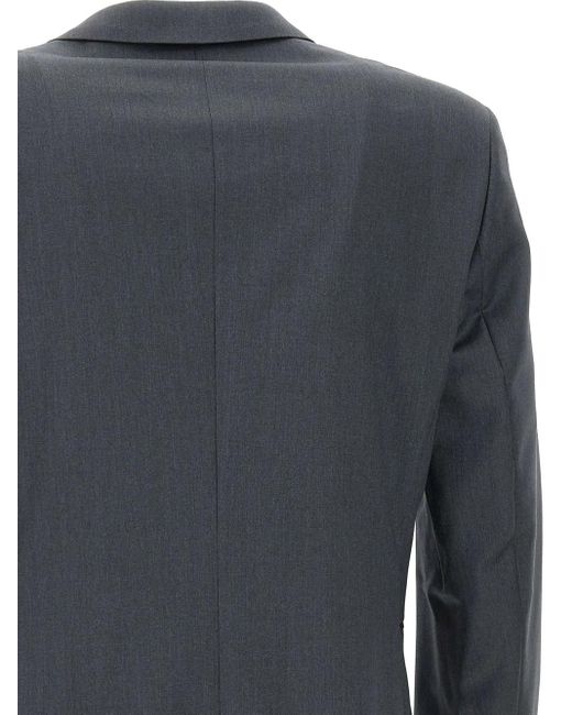 Boss Blue Peak-Lapel Wool Blazer for men