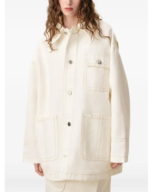 AMI White Cotton Worker Jacket