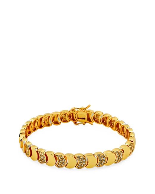 Lady D World Metallic Crystal-Embellished Moon Bracelet