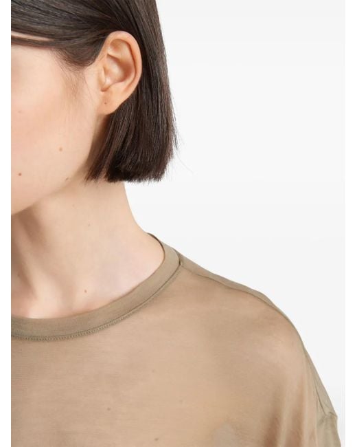 Prada Brown Semi-Sheer T-Shirt