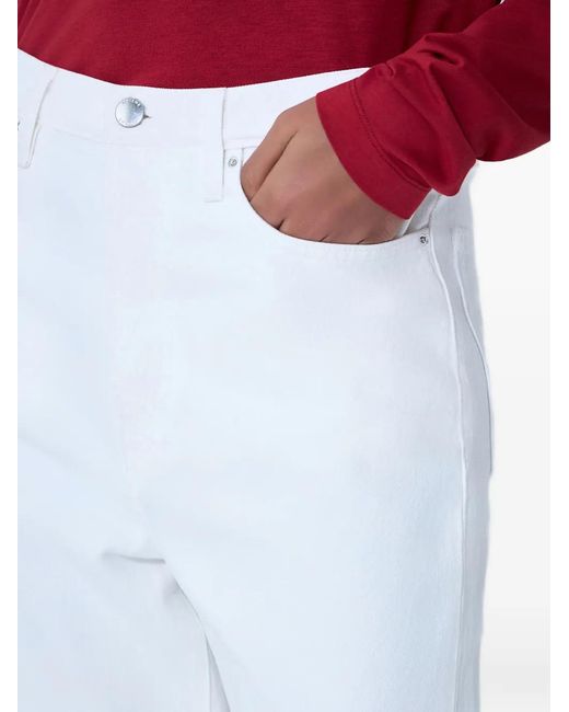 Totême White Twisted-Seam Straight-Leg Jeans