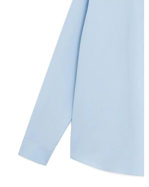 Auralee Blue Long-Sleeve Buttoned Shirt for men