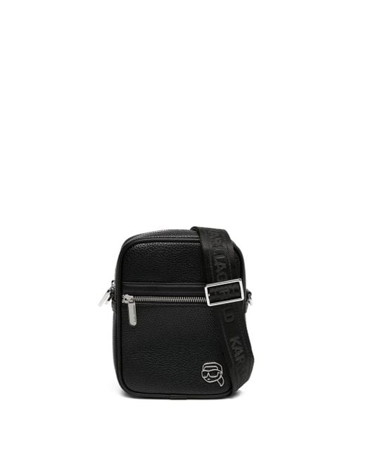 Borsa A Tracolla Ikon di Karl Lagerfeld in Black da Uomo