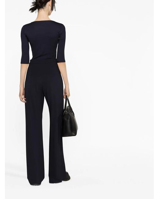 Vince Blue Fine-Ribbed Top