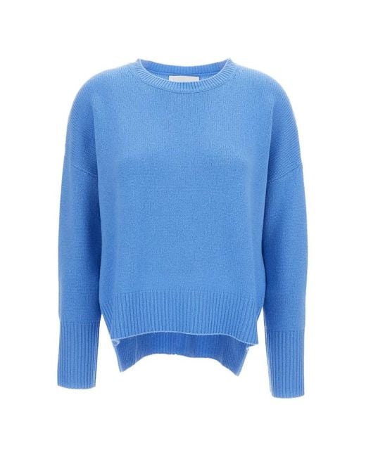 Lisa Yang Blue Crew-Neck Cashmere Sweater