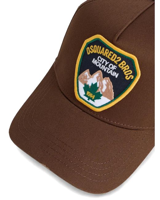 DSquared² Brown Logo Patch Baseball Cap for men