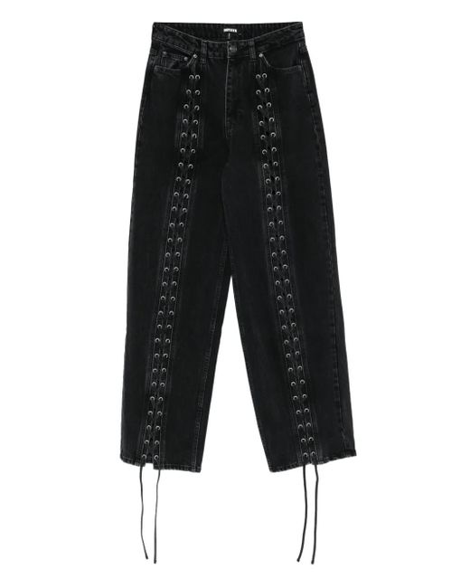 ROTATE BIRGER CHRISTENSEN Black Laced Jeans