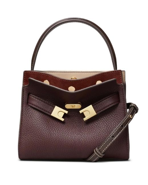 Tory Burch Purple Lee Radziwill Leather Mini Bag