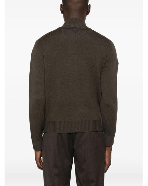 Canali Gesteppter Cardigan Mit Reißverschluss in Black für Herren