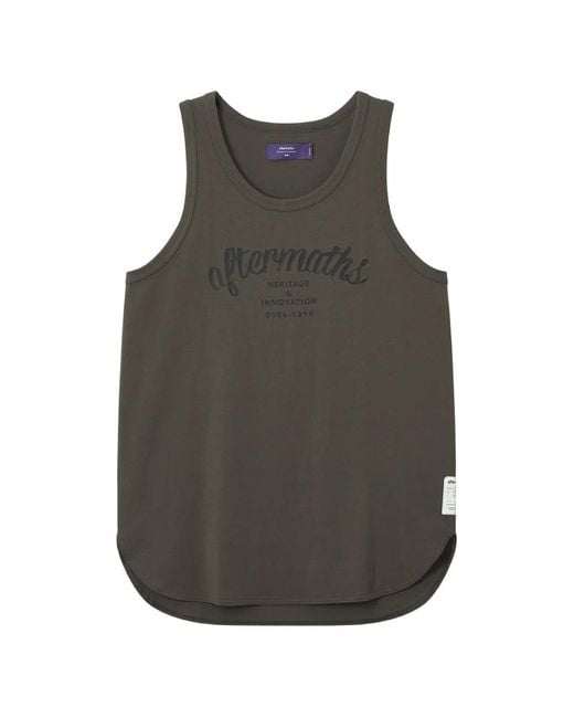 AFTERMATHS Gray Logo-Print Tank Top for men